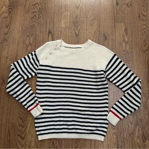 Trovata Birds of Paradise Cream striped Sweater size XS knit nautical